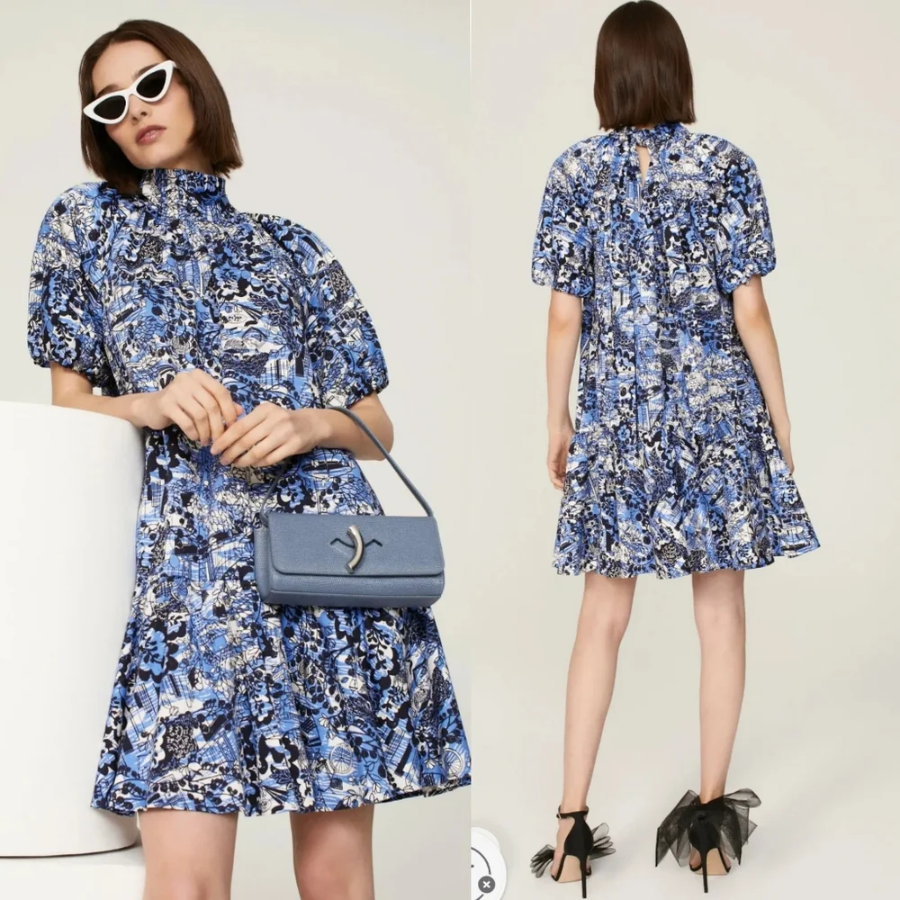 Kate‎ Spade Scenic Stroll Tie-Back Dress In Blazer Blue